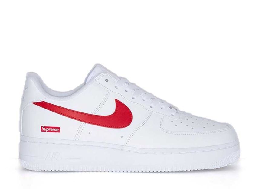 Supreme Nike Air Force 1 Low China Exclusive White Speed Red CU9225 101 SNKRDUNK