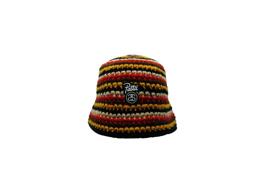 Stussy x Patta StripedKnitBucketHatMulti Stussy x Patta StripedKnitBucketHatMulti