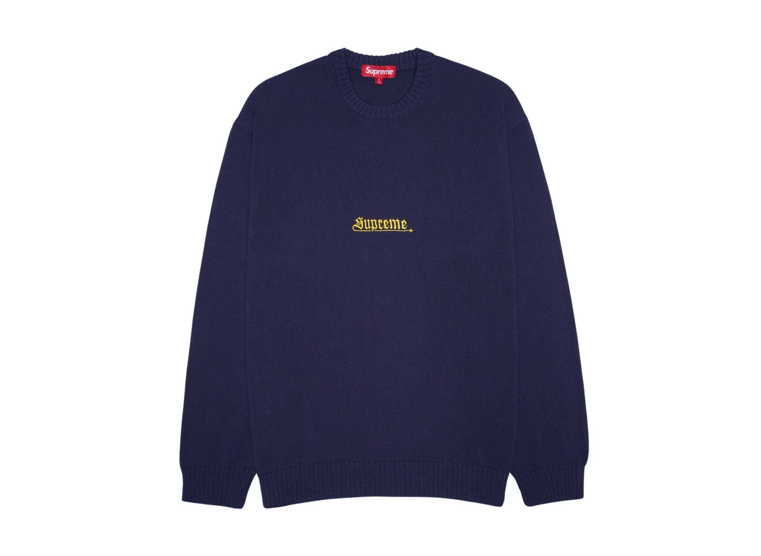 Supreme sweater navy blue on sale