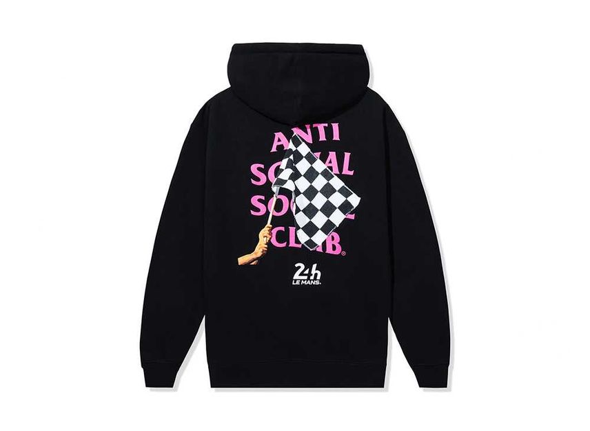ANTI SOCIAL SOCIAL CLUB x LE MANS Chequered Flag Tie Dye Hoodie Black SNKRDUNK