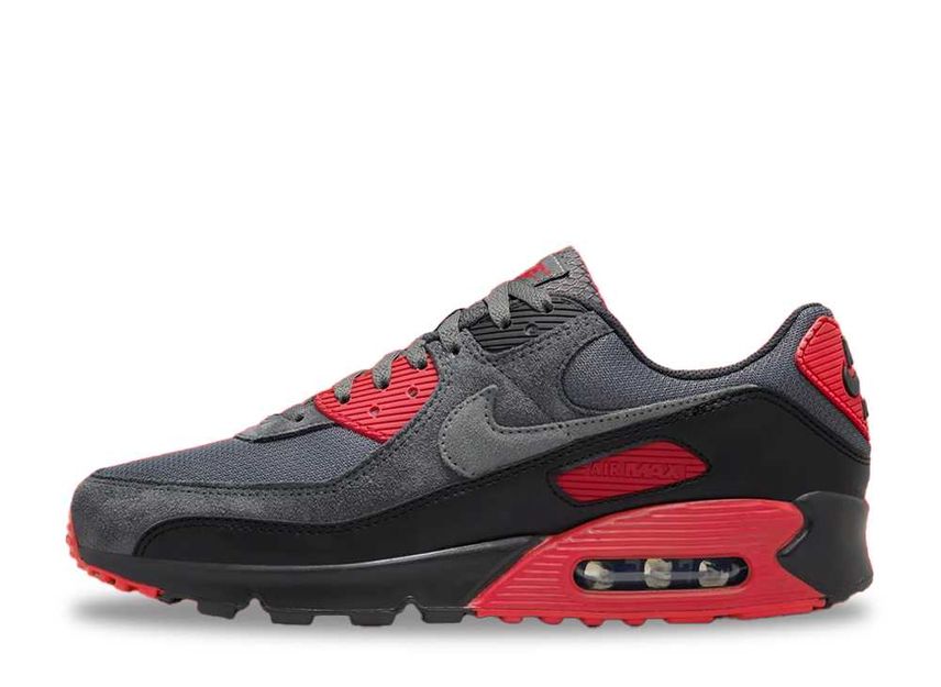 Nike Air Max 90 Black Iron Grey Fire Red