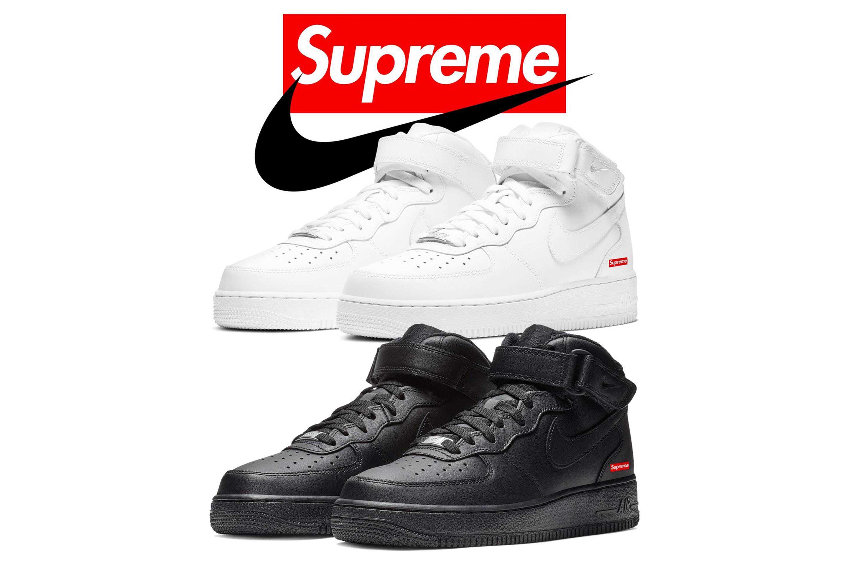 最新リーク｜Supreme × Nike Air Force 1 Mid 2colors｜抽選/販売/定価情報