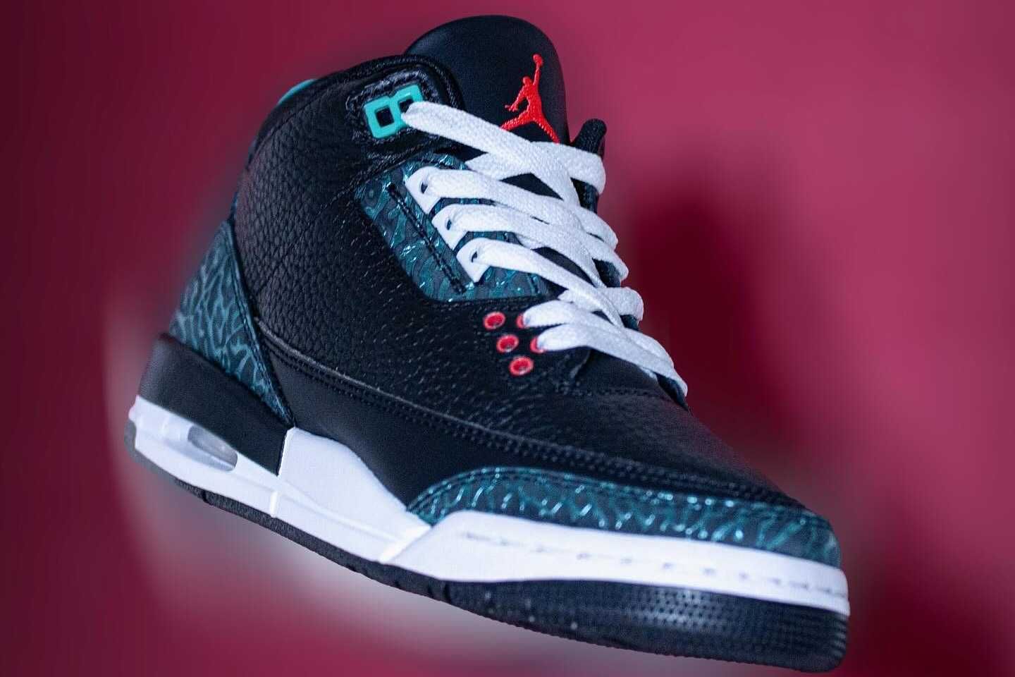 8/16発売|Nike GS Air Jordan 3 "Black and Hyper Jade"|抽選/販売/定価情報