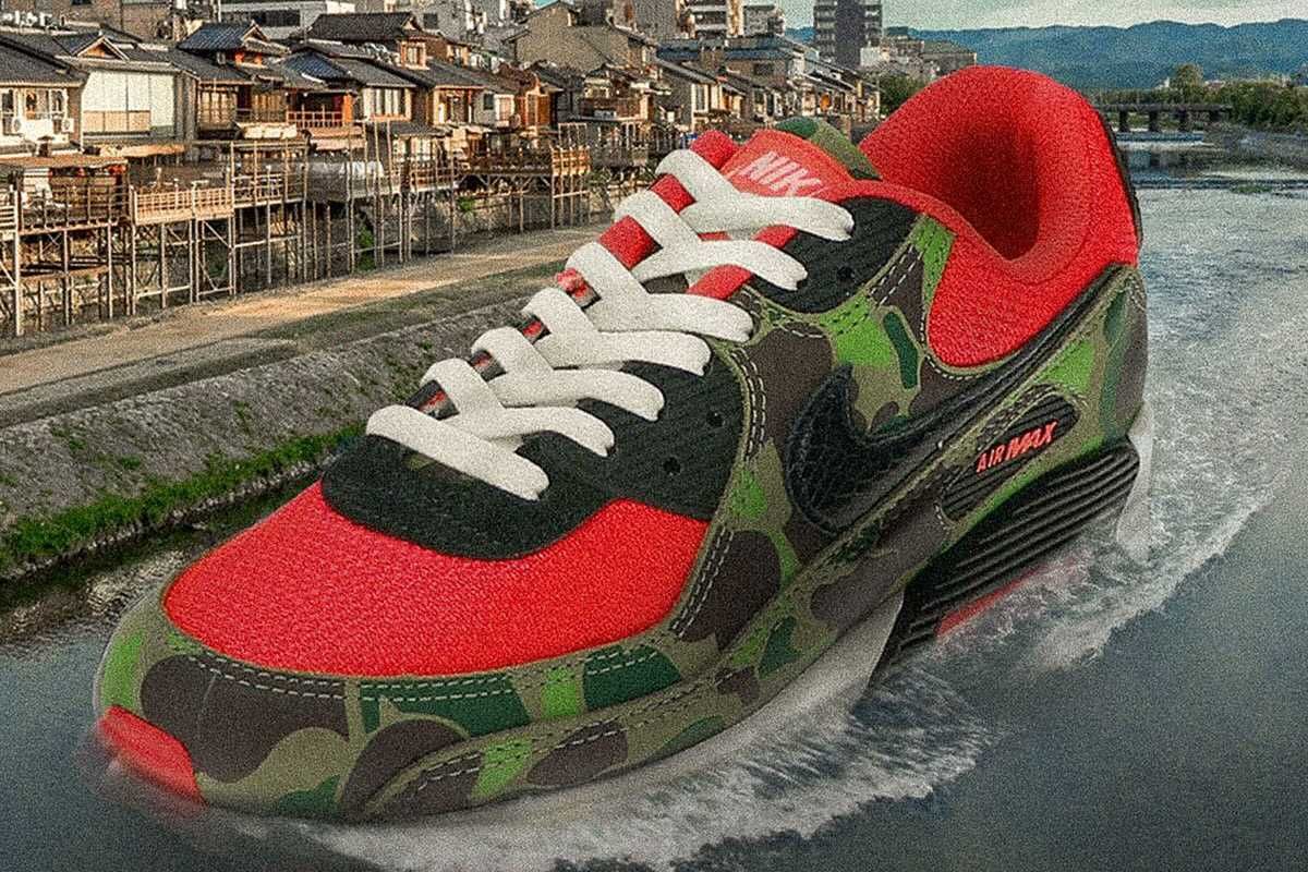 Nike Air Max 90 SP Reverse Duck Camo Dark Sage and Solar Red 2024 CW6024 600