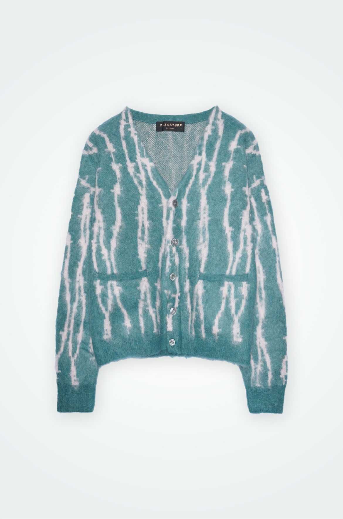 フラグスタフ ワイヤーストライプニットカーディガン 