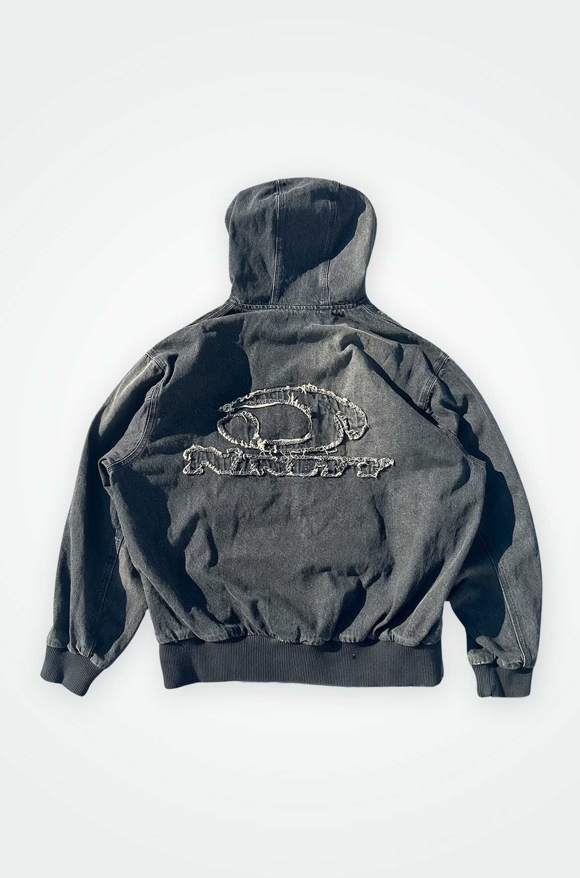 9090 Heisei Logo Denim Zip Hoodie