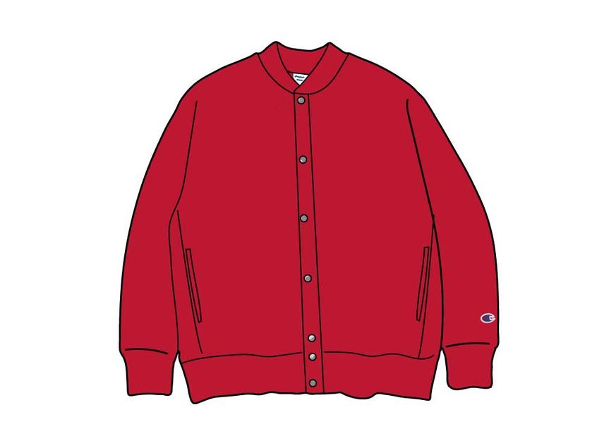 Champion x BEAMS by MIN NANO Reverse Weave Snap Jacket Red SNKRDUNK