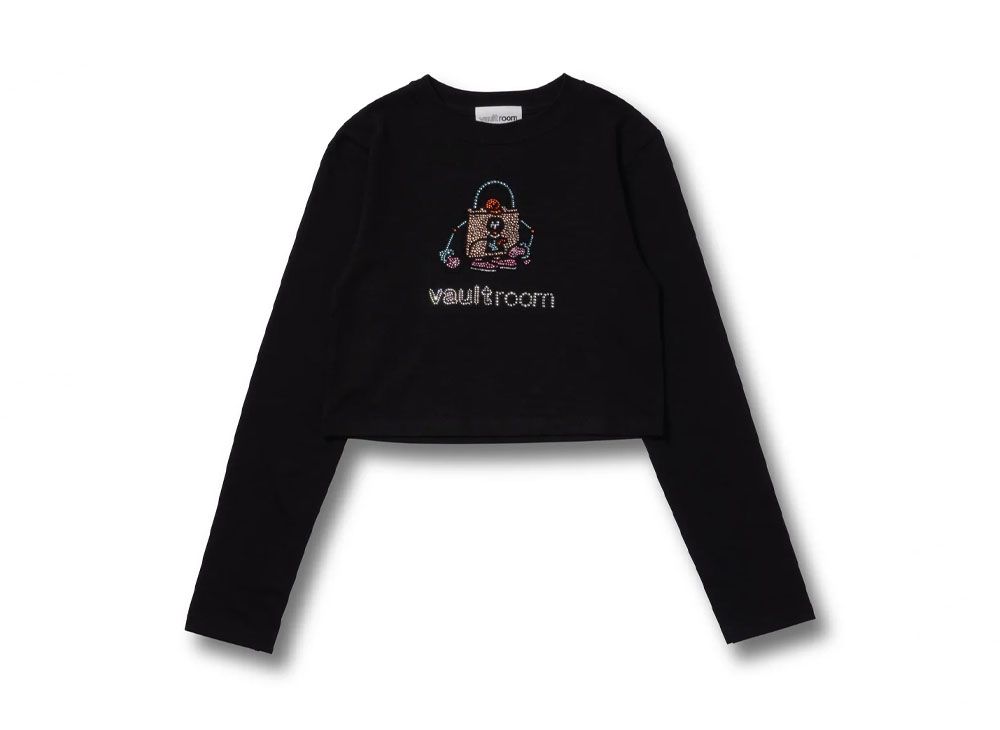 VAULTROOM RHINESTONE LOGO サイズXL Tシャツ VAULTROOM】 RHINESTONE LOGO TEE / BLK XL