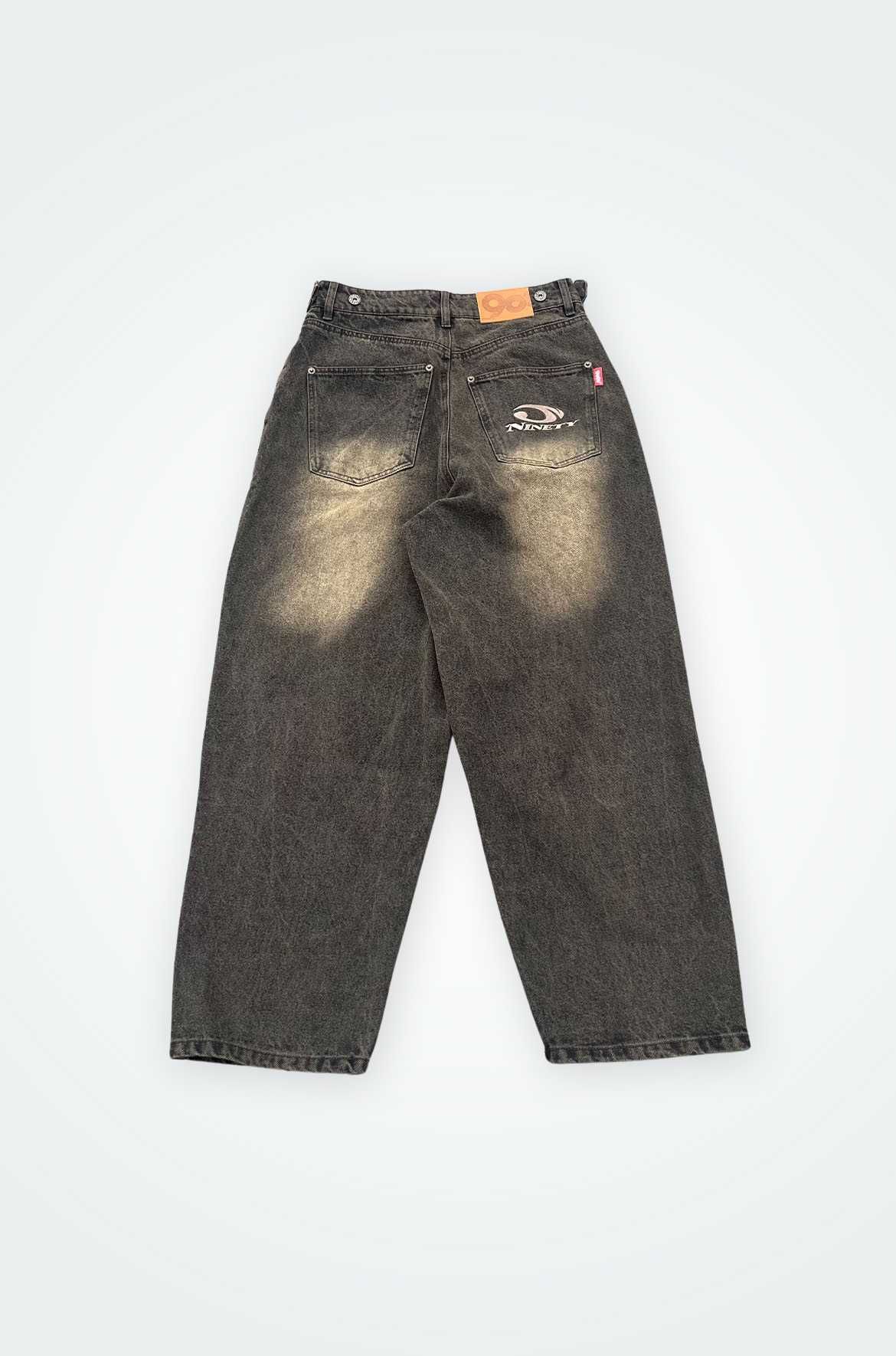 9090 Heisei Logo Wide Tuck Denim Pants 
