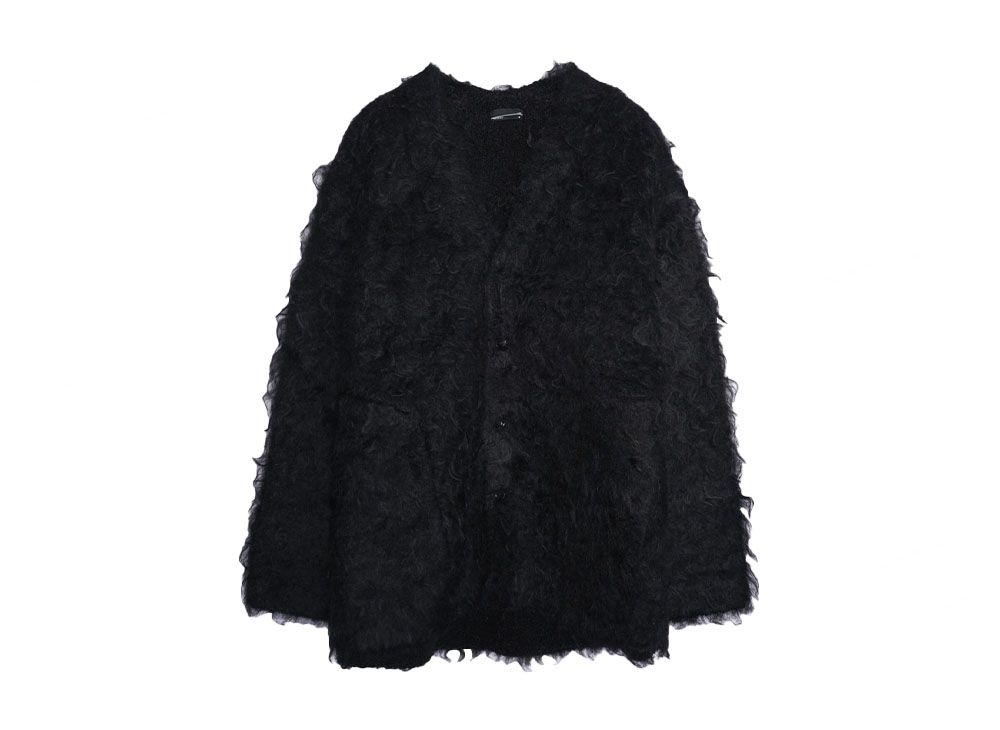 LAD MUSICIAN LOOP YARN SHAGGY KNIT CARDIGAN  