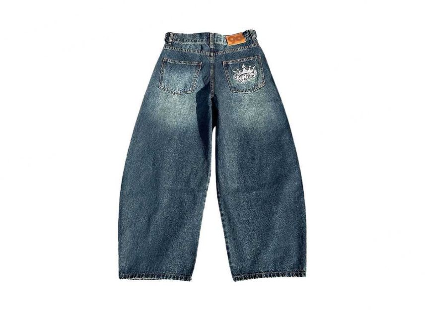 9090 King Logo Slub Denim Buggy Pant 9090 King Logo Slub Denim Buggy Pant