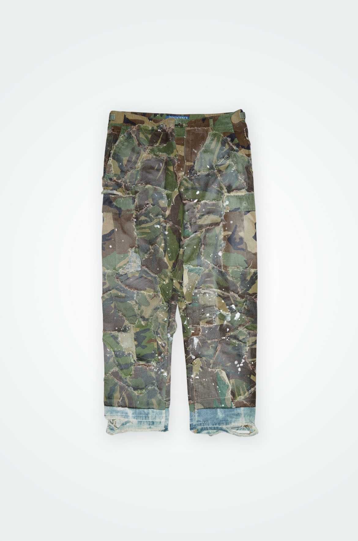 INNOCENCE NYC 迷彩 ダメージ加工 カーゴパンツ XL INNOCENCE NYC 迷彩 ダメージ加工 カーゴパンツ XL 新品イノセンス