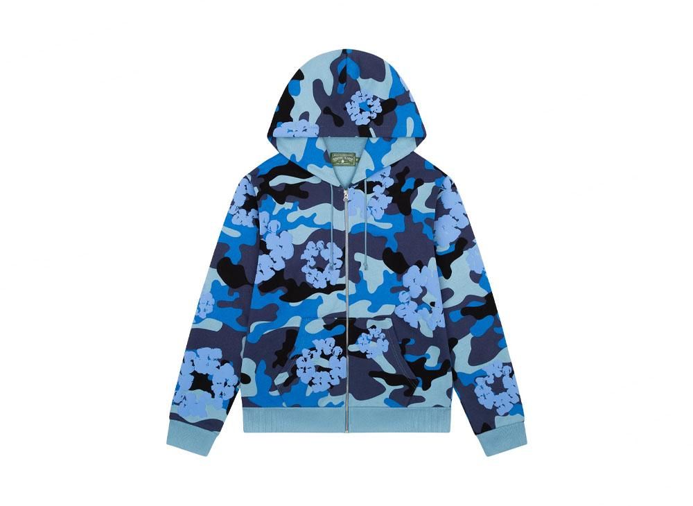 Denim Tears カモ コットン リース ジップ フーディ 