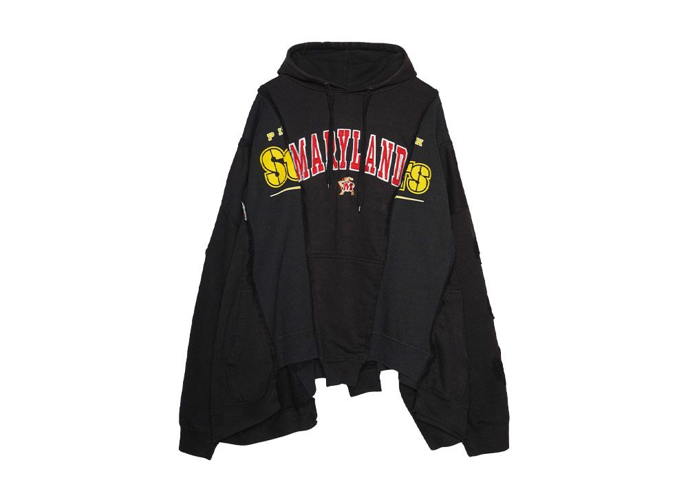 DISCOVERED LOOPING WIDE COLLEGE HOODIE with IRON CROSS CROCHET_ver 