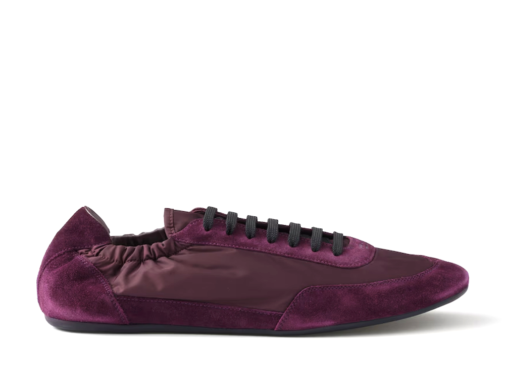 PRADA Collapse Re-Nylon and Suede Elasticized Sneakers 