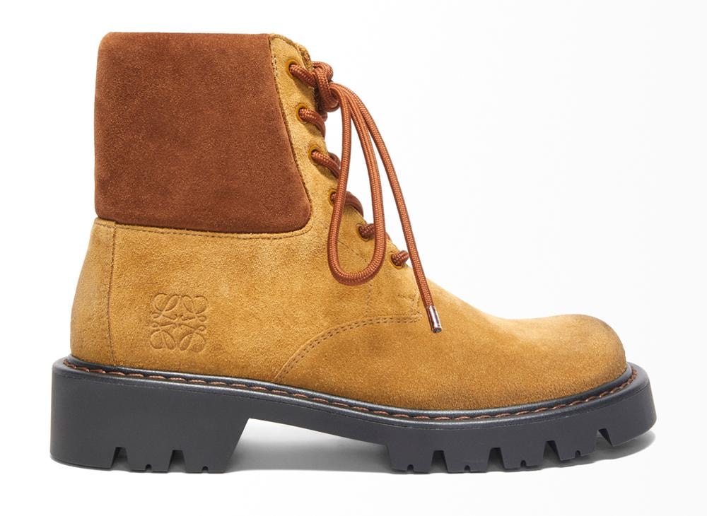 LOEWE Sierra combat ankle boot in suede 