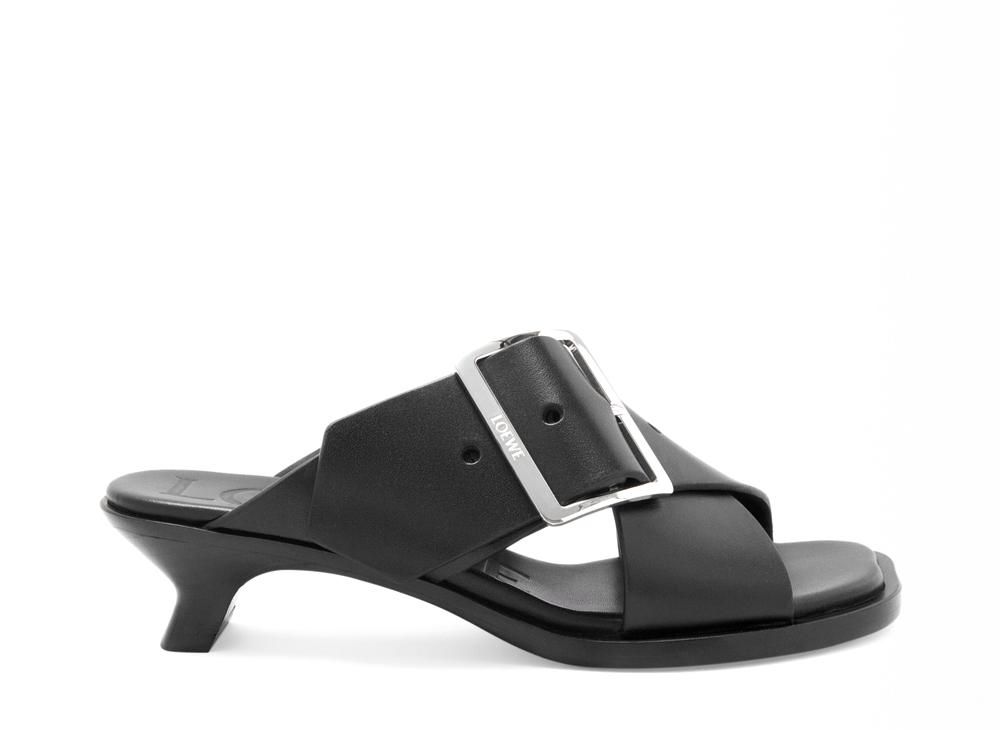 極美品△LOEWE ロエベ GATE FLAT SANDAL ゲート 662010 レザー ベルト  