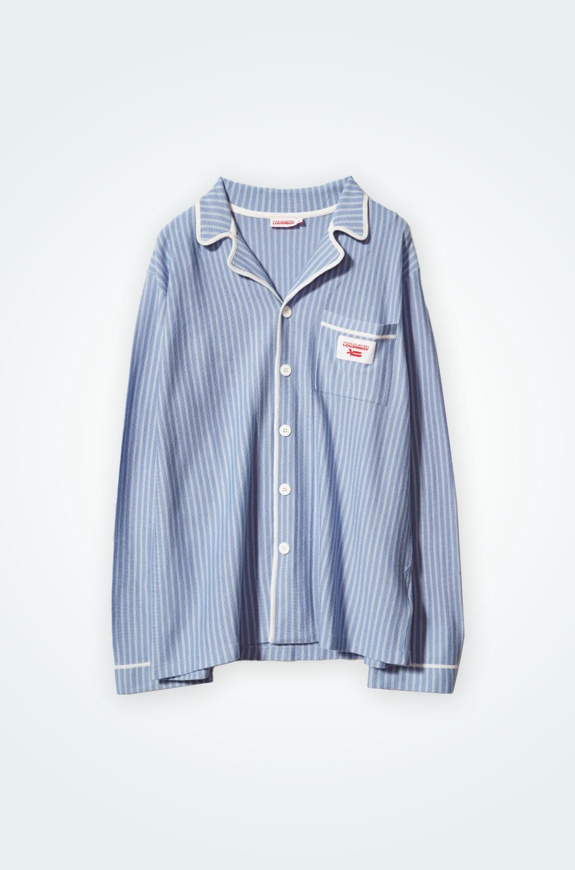 Charles Jeffrey LOVERBOY パジャマライク シャツ ストライプ チャールズジェフリーラバーボーイ ニットパジャマシャツ