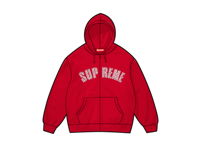 Supreme x B.B. Simon Zip Up Hooded Sweatshirt "Red"