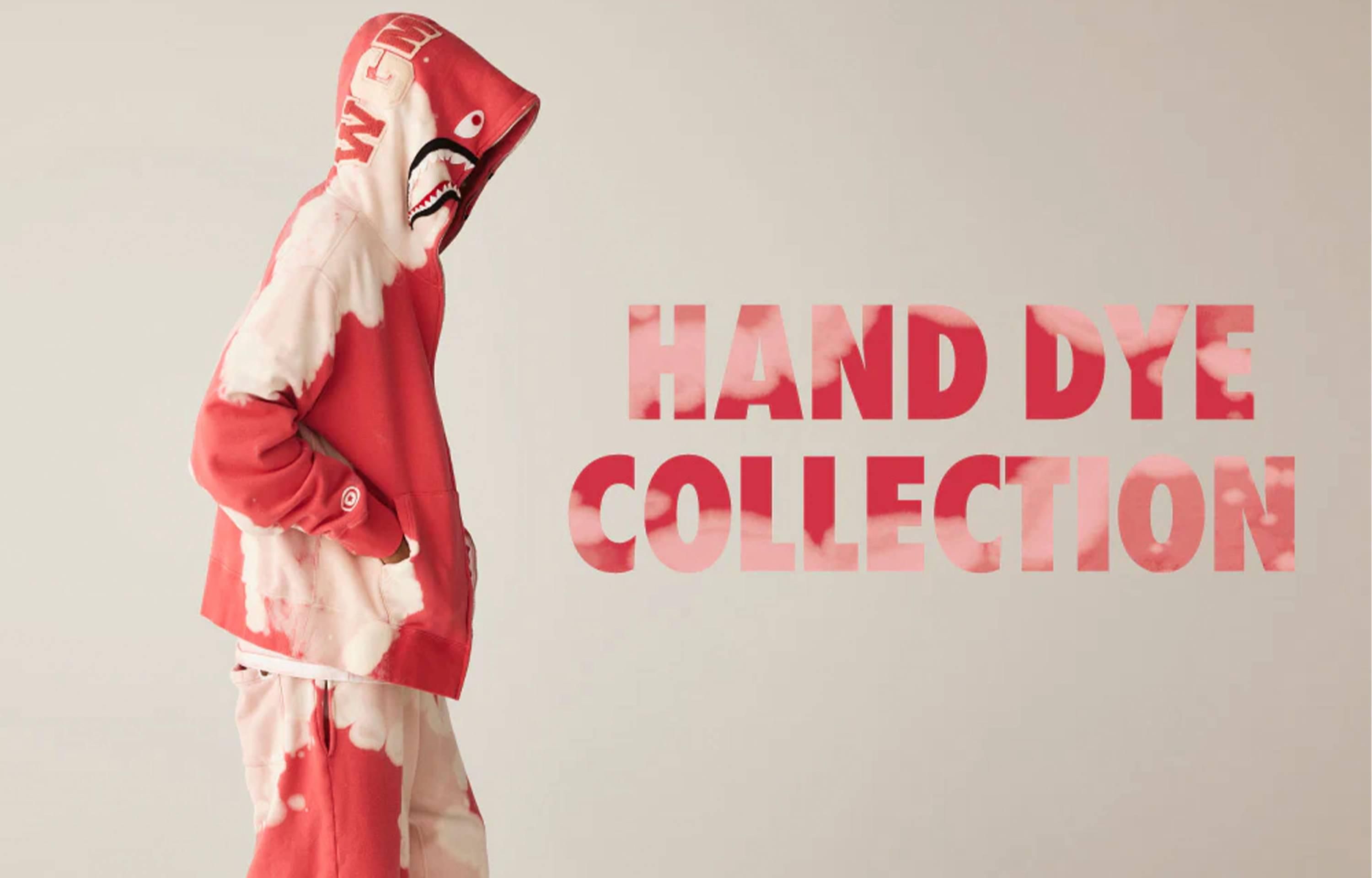 【A BATHING APE】HAND DYE WIDE Tシャツ/HANDDYEコレクション A BATHING APE® Hand Dye College Relaxed Fit Tee | Bape