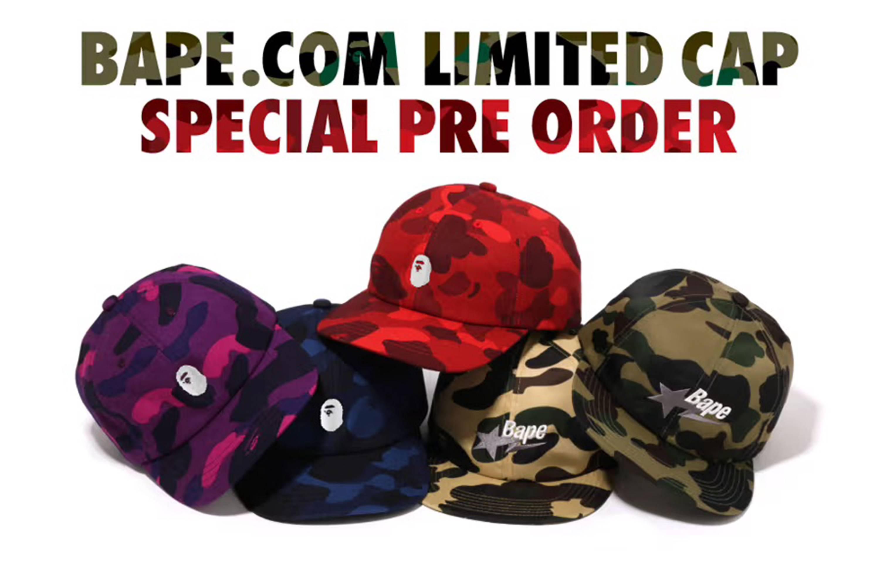 6/21〜受注受付|A BATHING APE®︎ BAPE.COM Limited Cap|抽選/販売/定価情報