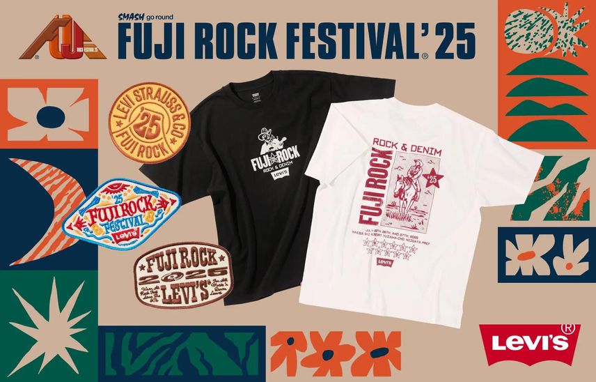 7/4・7/5発売|Levi’s® × FUJI ROCK FESTIVAL '25 Official T-shirt|抽選/販売/定価情報