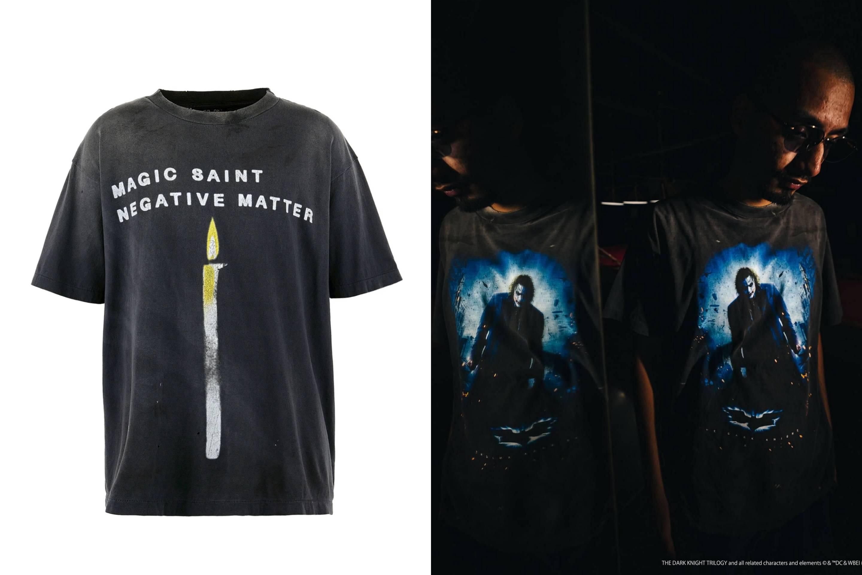 Saint Mxxxxxx × Cuctus jack 黒のプリントTシャツ L TRAVIS SCOTT トラヴィススコット ×SAINT MICHAEL CACTUS JACK