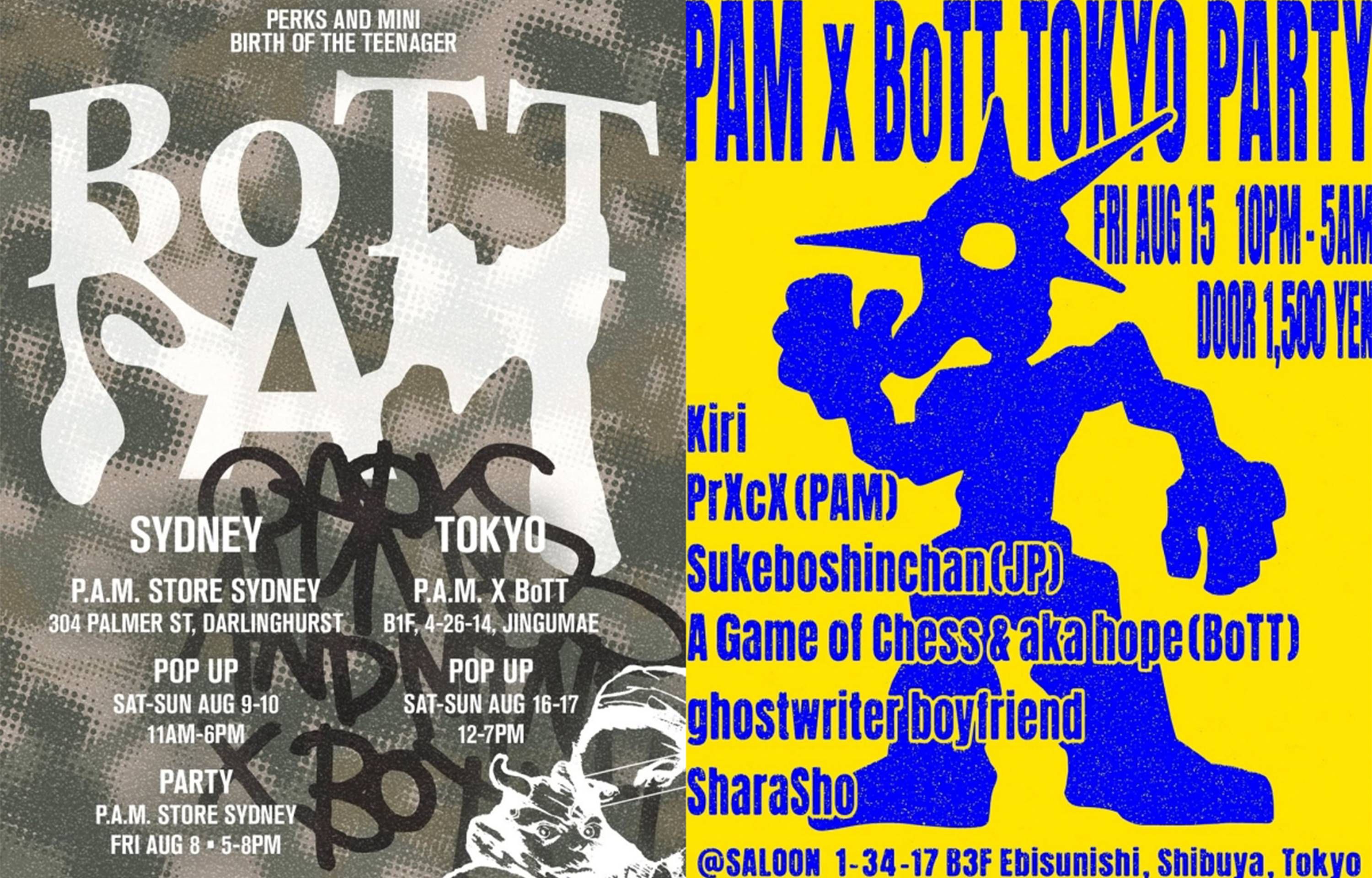 P.A.M. × BoTTのポップアップが8/16、17に開催!恵比寿SALOONでは前夜祭も