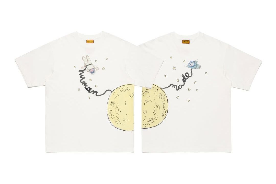 2枚でひとつの絵が完成!HUMAN MADEから五月女ケイ子氏が描く「スペースウォーク」Tシャツが登場