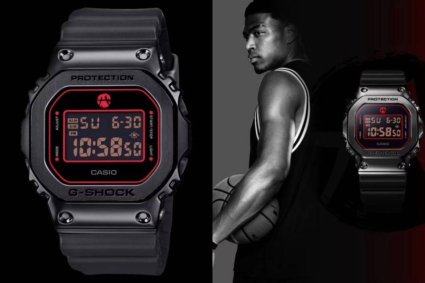 八村塁コラボ第5弾!G-SHOCK「ブラックサムライ」仕様のGM-5600RH-1JRが登場