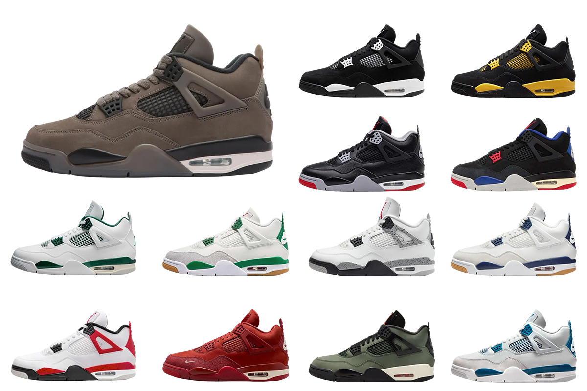 不朽の名作「Nike Air Jordan 4」 新色"Cave Stone"から過去の人気カラーまで、ズラッと並べて紹介！ 1枚目