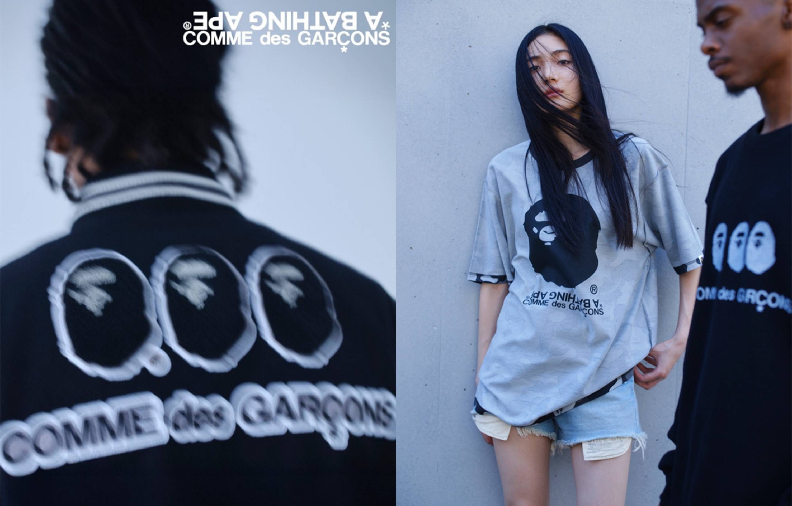 A BATHING APE®がCOMME des GARÇONS 大阪店との5周年記念コレクション第2弾を発表！限定バーシティジャケットやシャークフーディーが登場