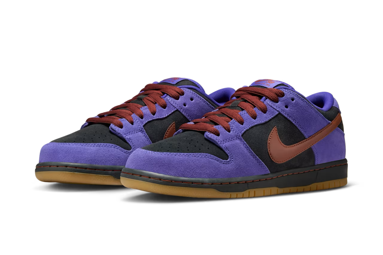 ナイキ SB ダンク ロー プロ ペルシアンバイオレット/シナモン 正面画像