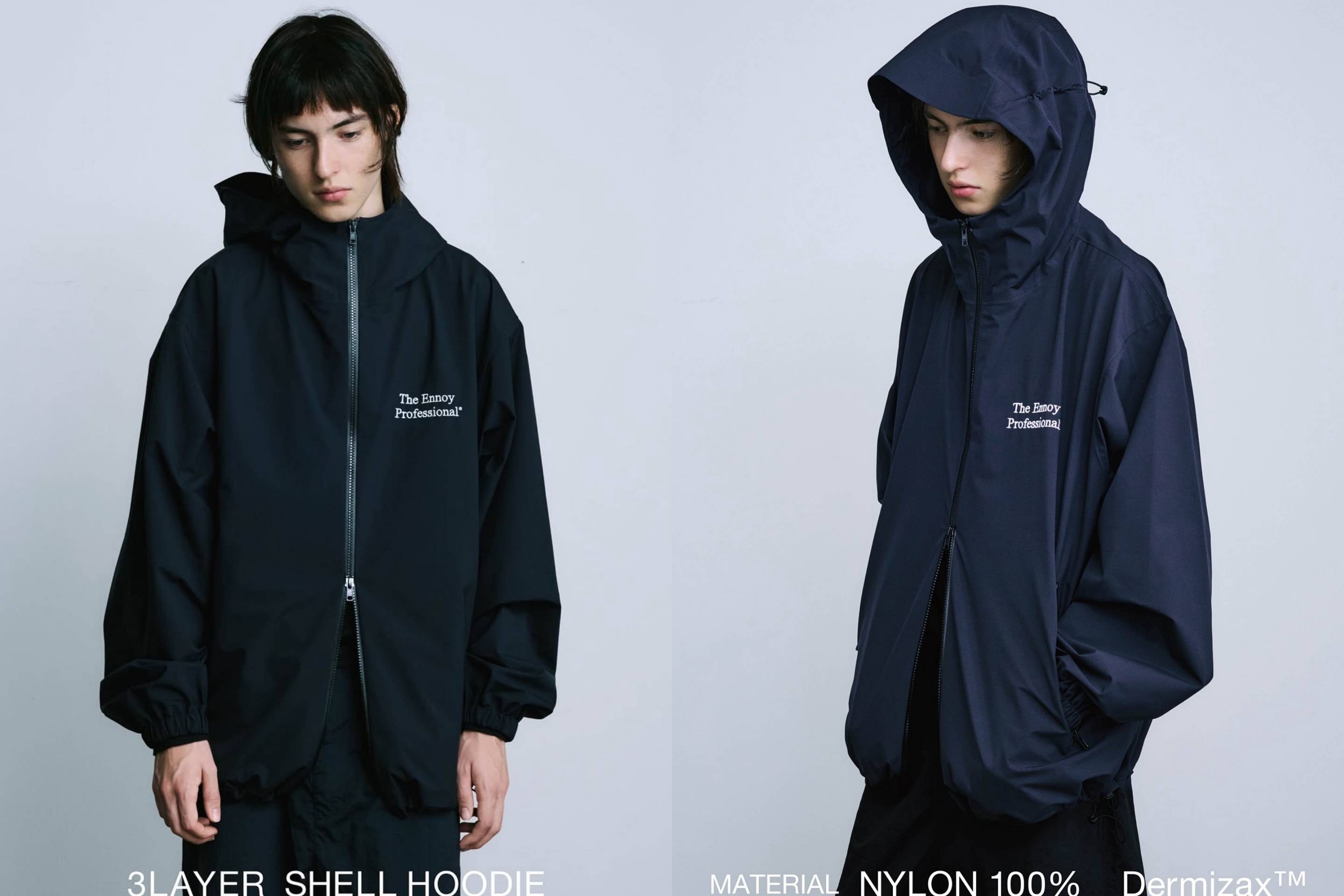 ENNOYからデザインと機能性を両立した「3LAYER SHELL HOODIE」が10/26にリリース!