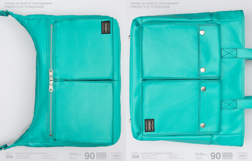 吉田カバン、90周年を記念した特別仕様"FREE STYLE TURQUOISE"を発表