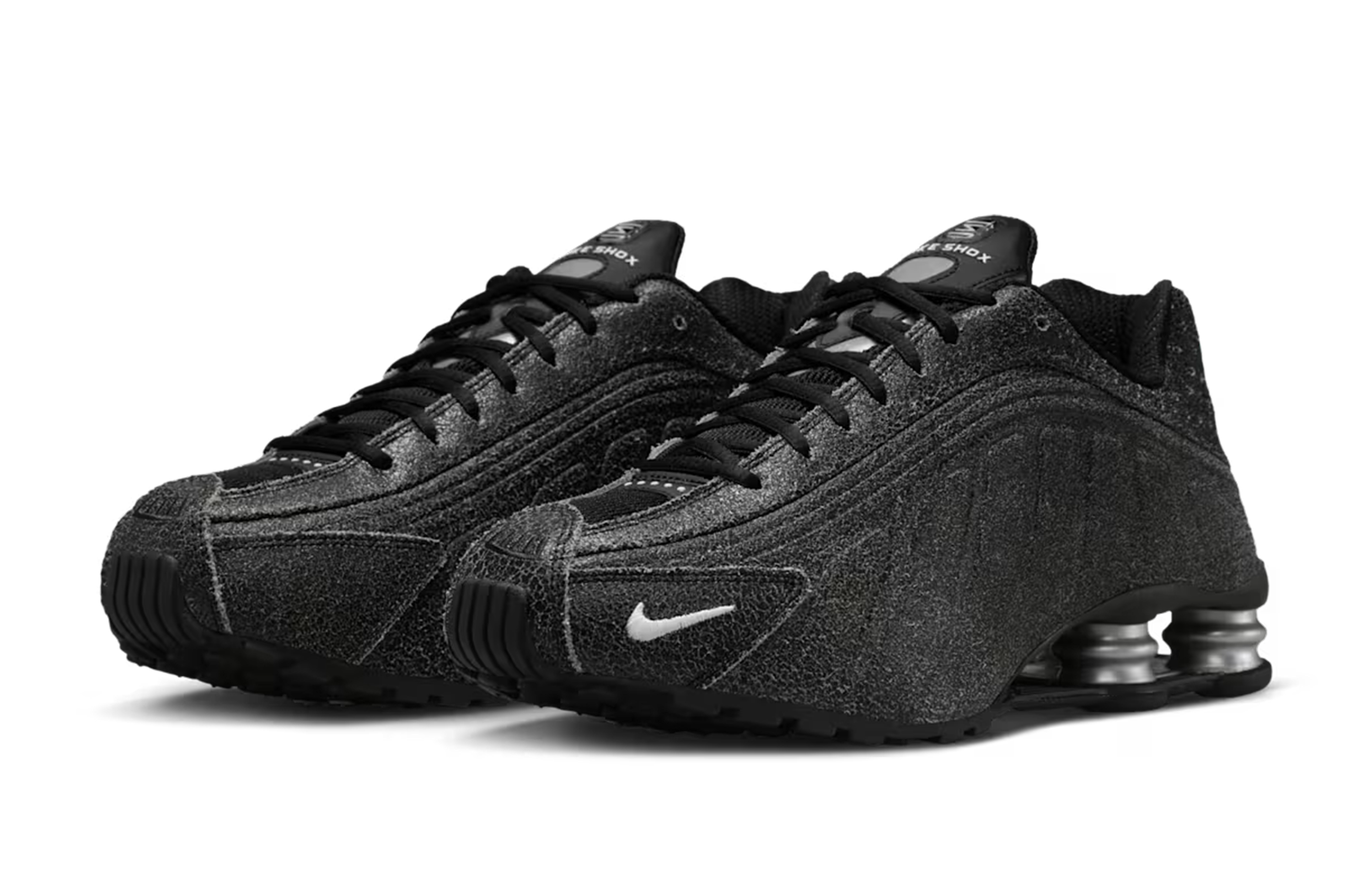 12/31・1/12発売|Nike Shox R4 Distressed Leather "Black/Metallic Silver"|抽選/販売/定価情報