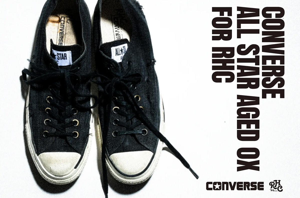 1/10発売｜RHC Ron Herman × Converse All Star Aged OX "Black"｜抽選/販売/定価情報 1枚目