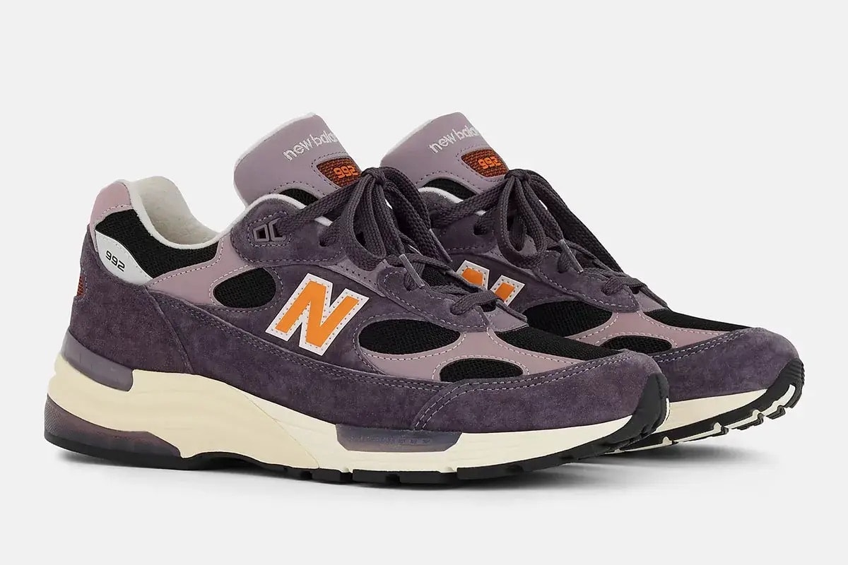ニューバランス 992 メイドインUSA ダークアイスワイン/ブラック/シズル 正面画像