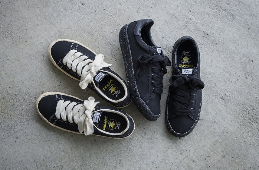 1/5〜受注開始|Sapporo Draft Beer Black Label × General Scale. Murray Past Sole Canvas Low-Top Sneakers 2colors|抽選/販売/定価情報