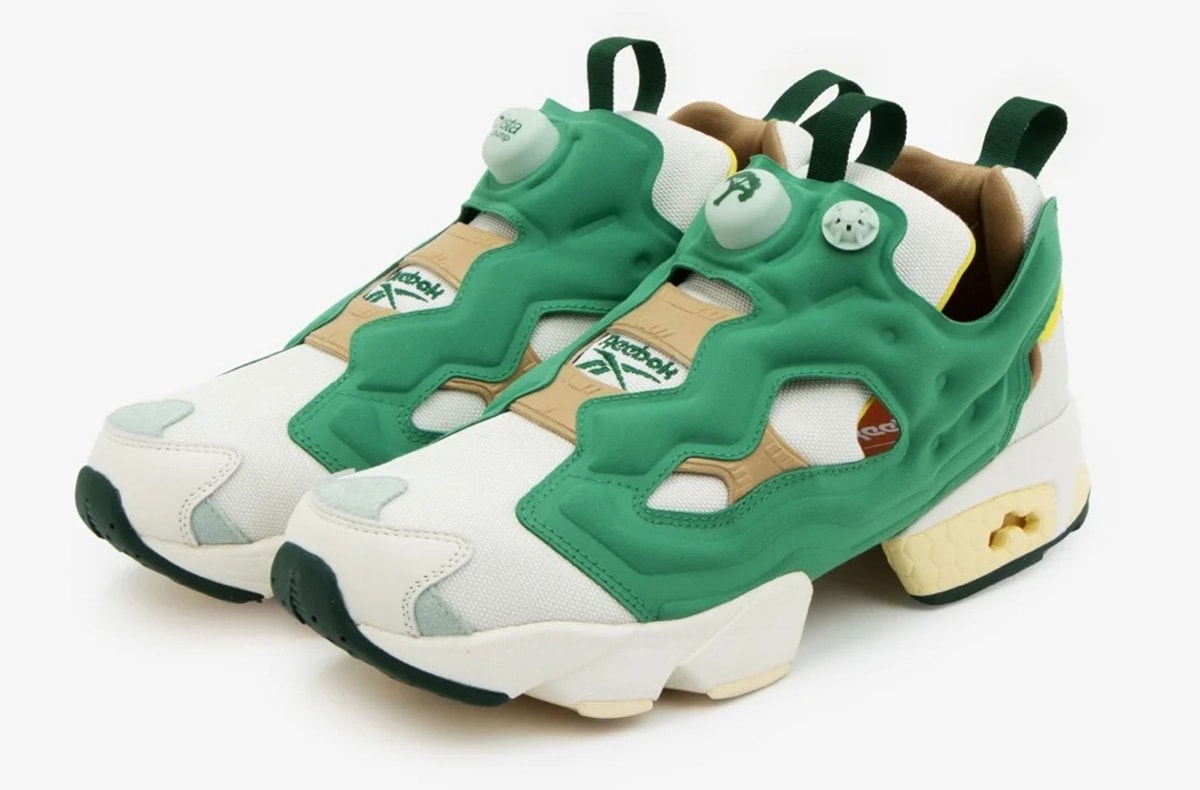 緑黄色社会 × リーボック インスタポンプフューリー94 グリーン 正面画像