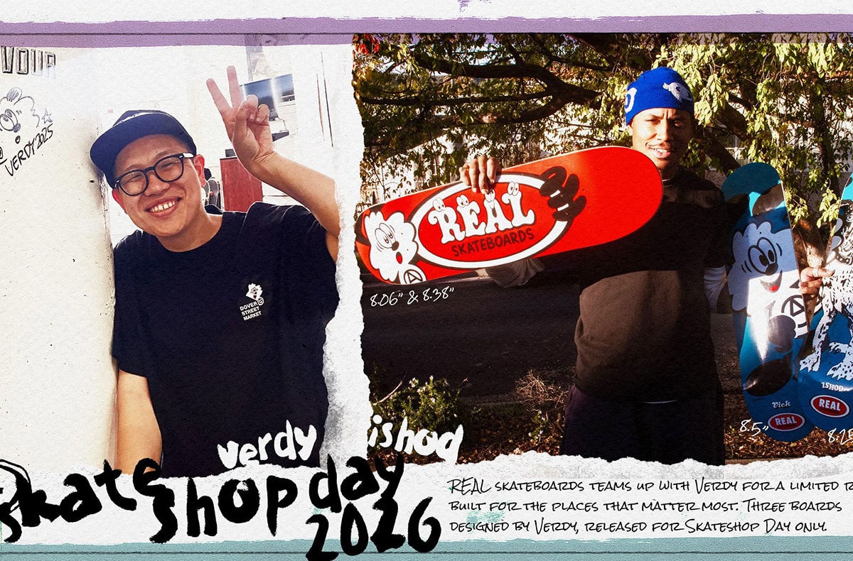 Skate Shop Day 2026を記念したコラボデッキが登場!REAL Skateboards × VERDY collectionが2/21より登場