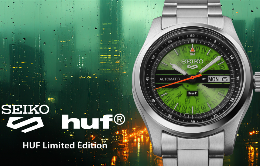 HUF × SEIKO 5 Sports 第3弾コラボモデルが3/6に登場。名作"タイムソナー"を現代仕様にアップデート