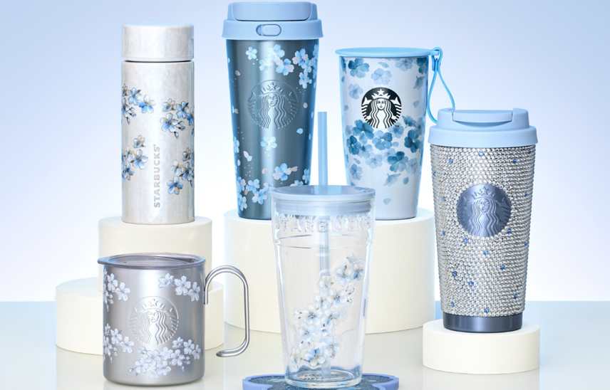 STARBUCKSから"Sakura Twinkle Gently"が3/3に登場。ブルー基調のきらめく春コレクションを展開