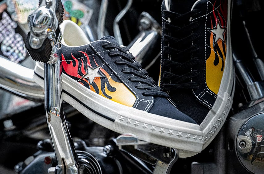 10/13発売|CONVERSE ONE STAR AGED CANVAS IGNT "Black/Red Flame"|抽選/販売/定価情報