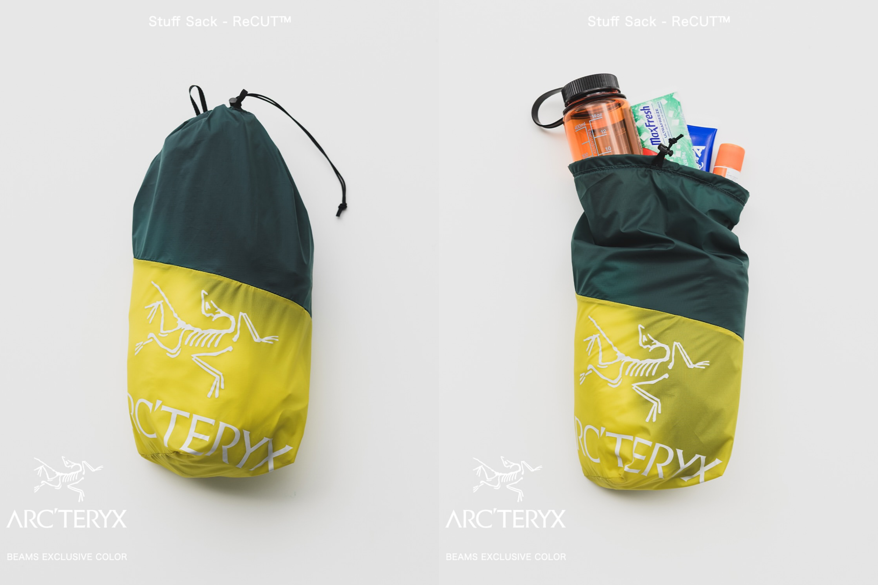 ARC'TERYXからBEAMS限定のスタッフサックが8/15より発売!残布から生まれた一点一点異なるカラーに注目