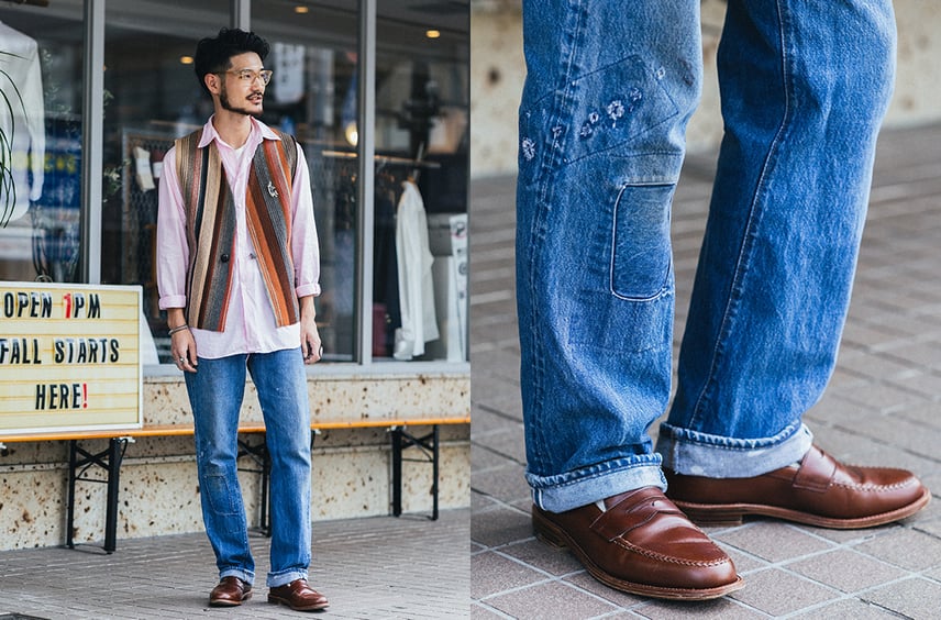 この秋、リーバイスの名作501®をどう穿く?リペアの表情に惚れた"80sの赤耳"は「きれい目のシャツを合わせて引き算」(USONIAN GOODS STORE・三森さん)