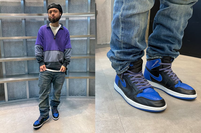 AJ1"ロイヤル"にはナイキの90'sアパレルとリーバイス501®︎を。スニダン随一のジョーダン好き・タフケン流の履きこなし術
