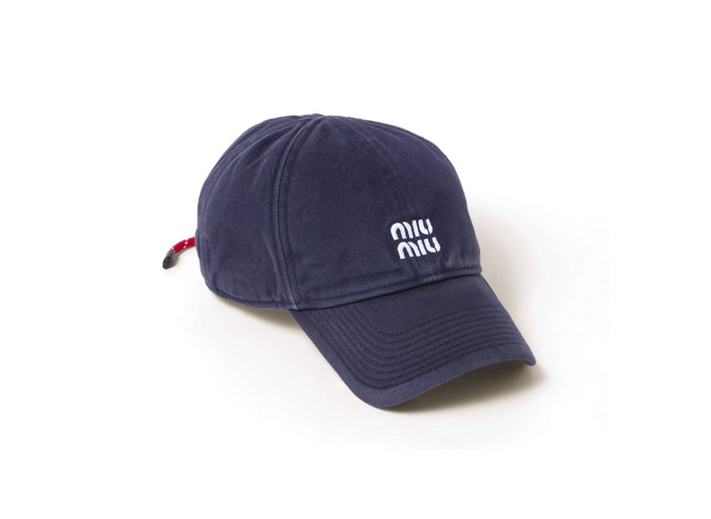 miumiu ネイビーキャップ ミュウミュウ デニム ベースボールキャップ