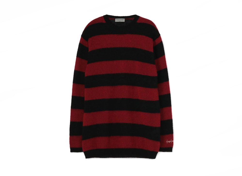 Yohji Yamamoto Pour Homme 5G PLAIN STITCH BRUSHED BORDER KNIT 