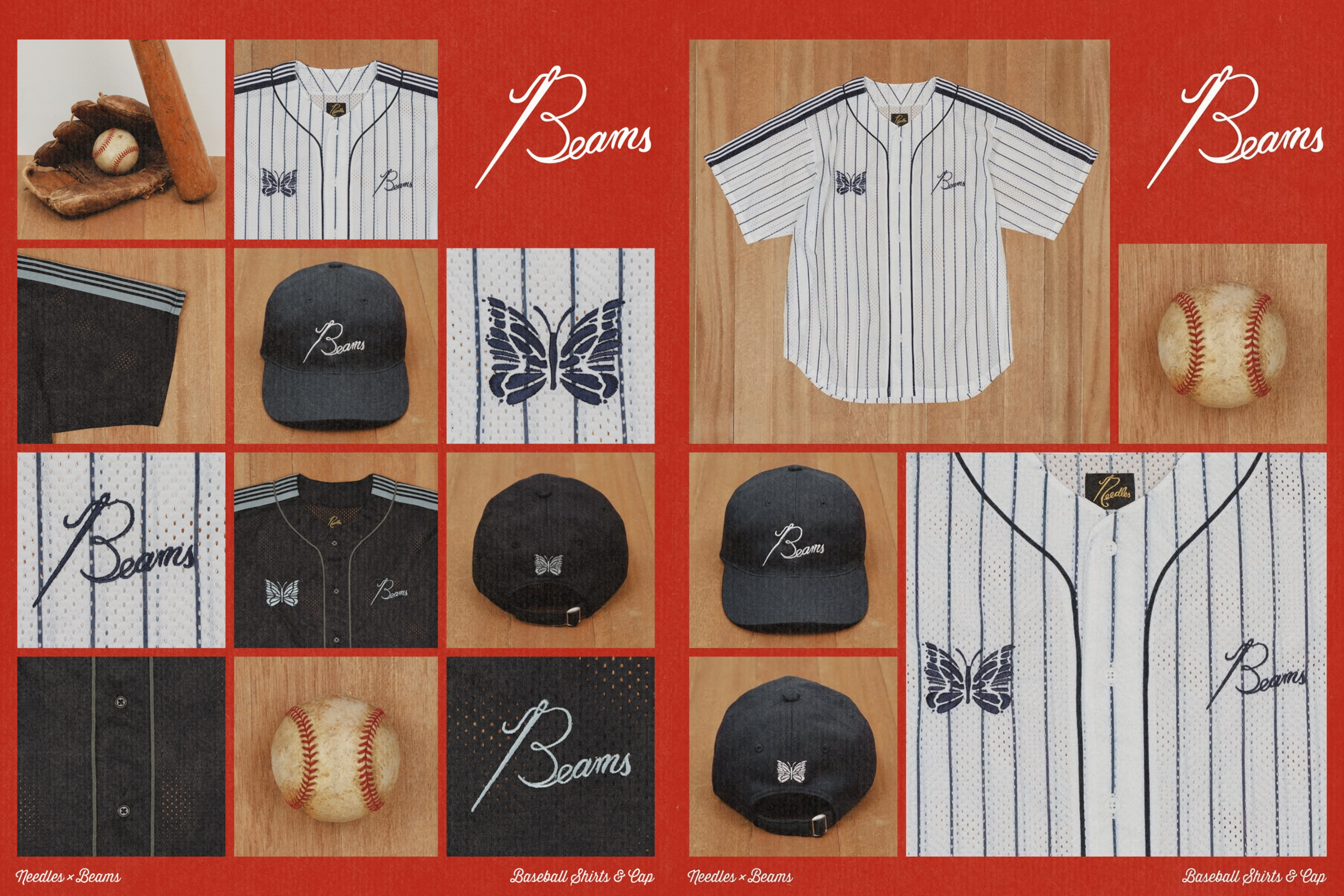 BEAMS別注のNEEDLESコレクションが7/25より発売!BEAMS創業50周年を記念したベースボールシャツ&キャップが登場